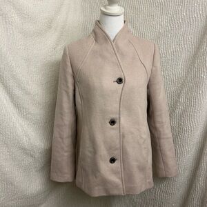 The Limited Women’s M Petite Wool Blend Sweater Cream Peach Oat Textured Funky